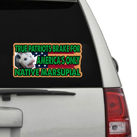4pcs(5IN) True Patriots Brake Marsupial Bumper Sticker